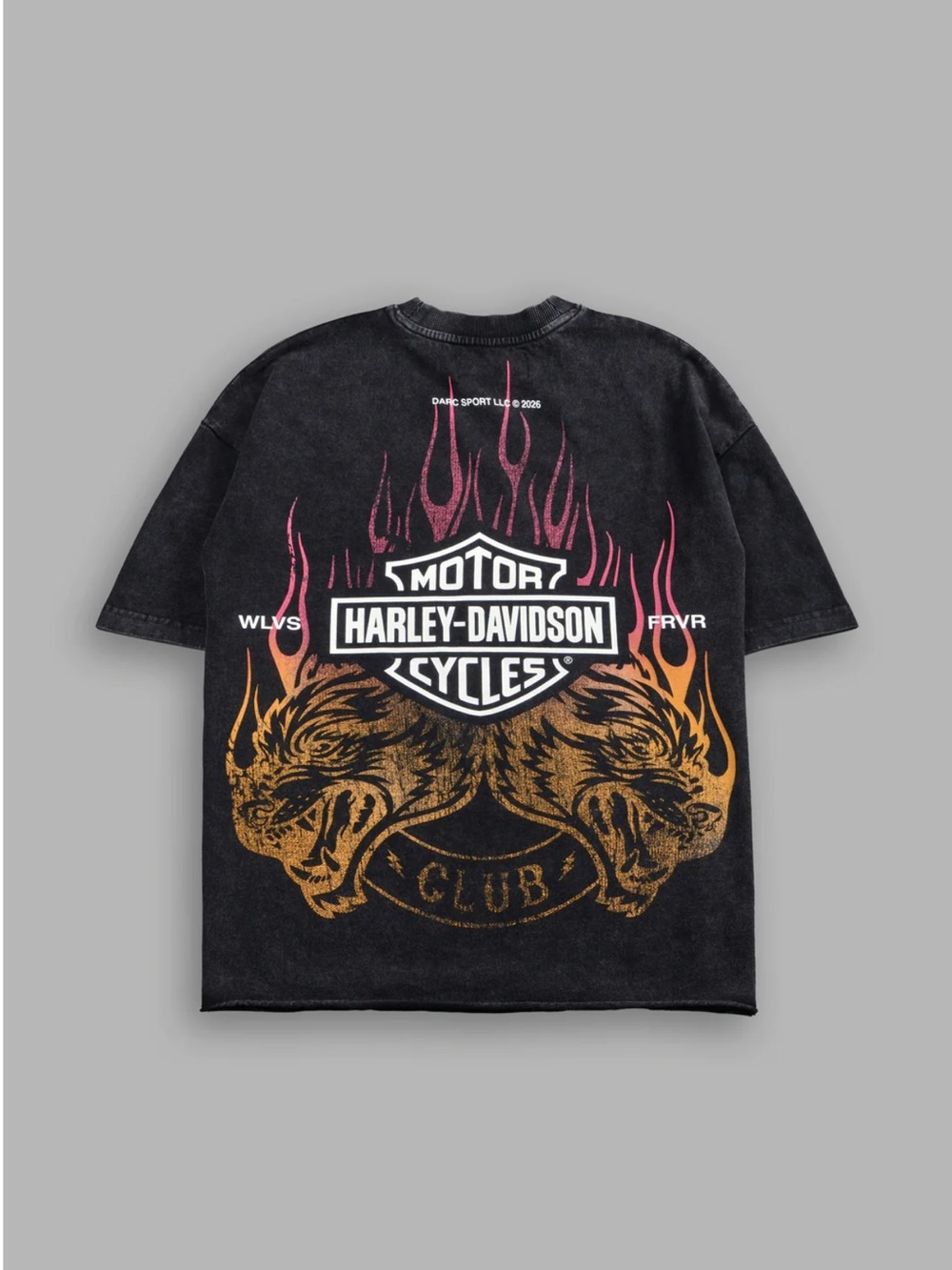 Darc Sport x Harley Davidson flames wolves tee men’s small